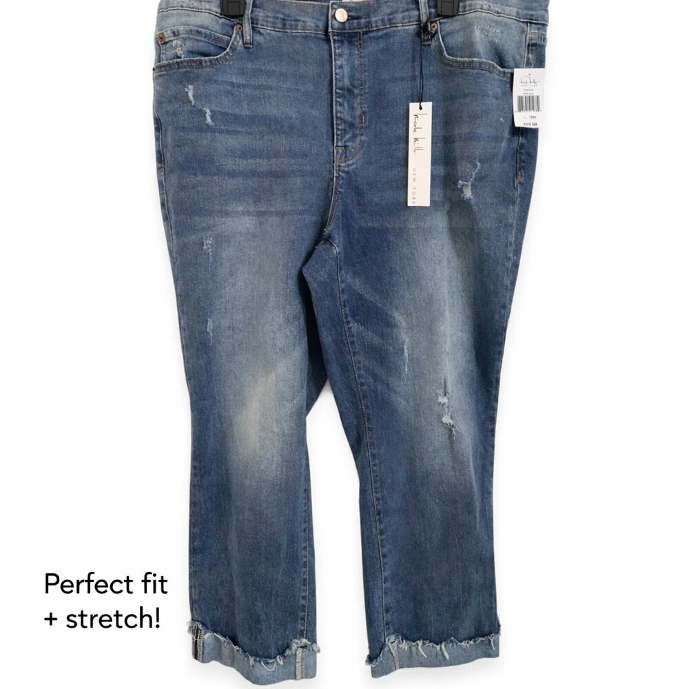 Nicole Miller New York SOHO High Rise Skinny Crop Jeans 18W NWT - Picture 2 of 16